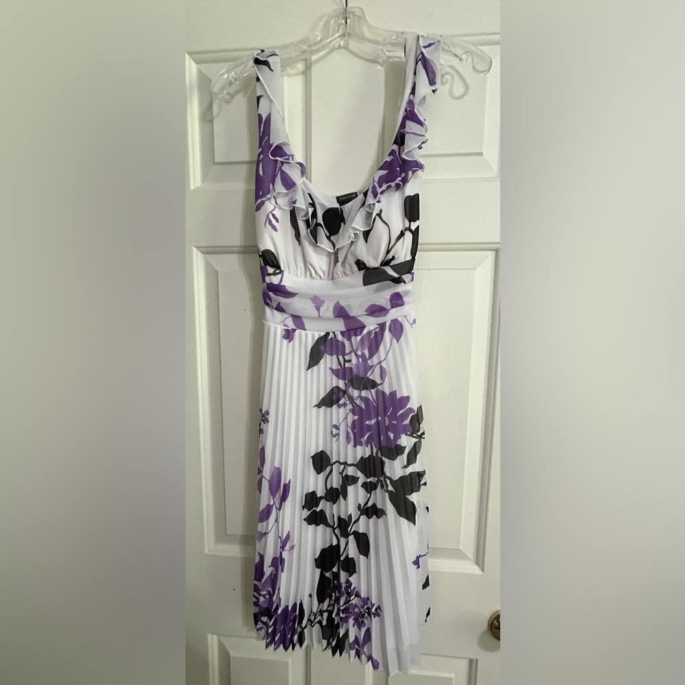 Maurices Purple and Black Floral Midi Dress